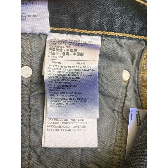 Levis Premium 501 High Rise Straight Leg Jeans 30x26 Blue Dark Wash 100% Cotton - Picture 12 of 13